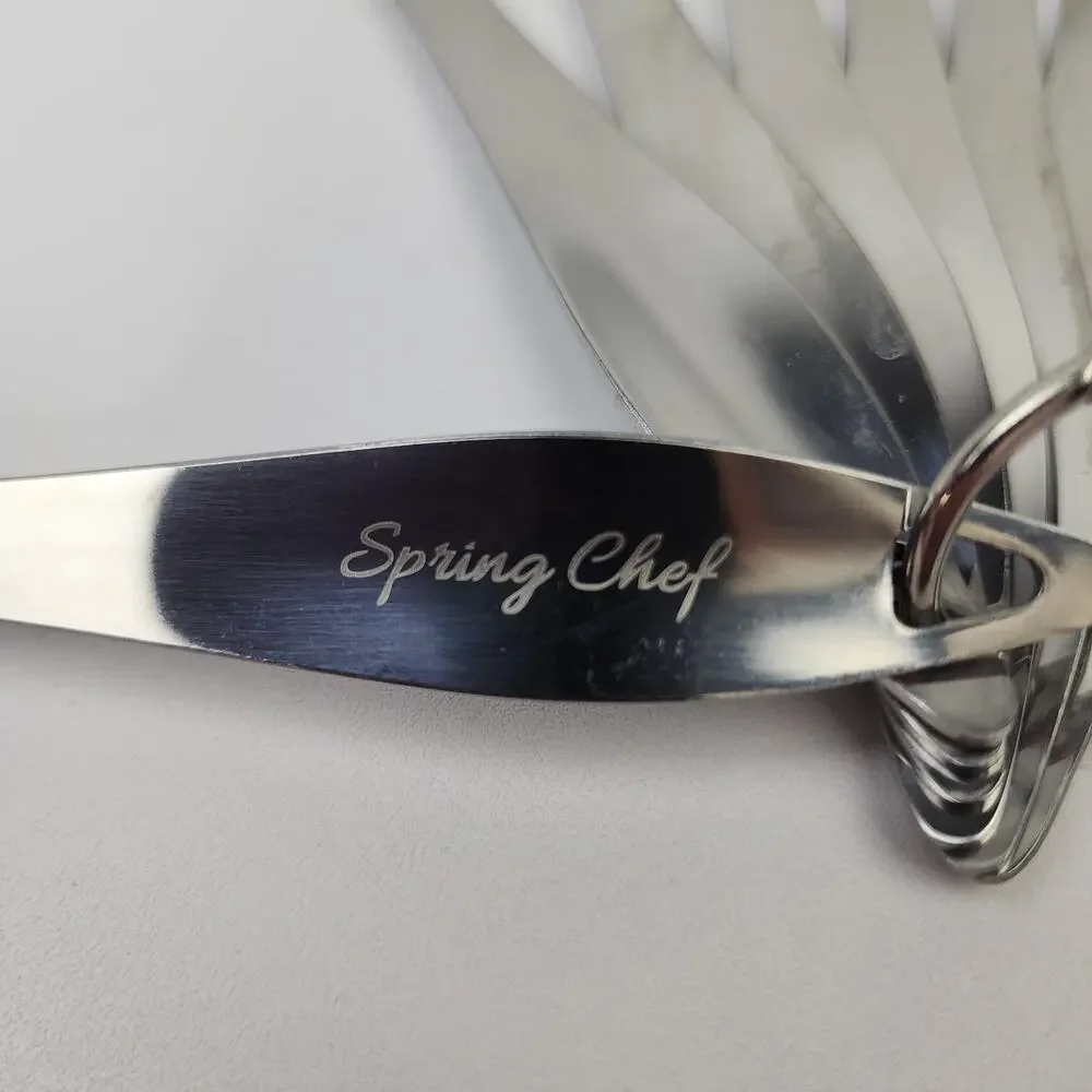 Spring Chef Stainless Steel Heavy Duty Measuring Spoons (8) w/ Leveler NWOTs